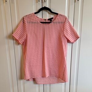 J. Crew Pink Short-Sleeve Stripe Tee